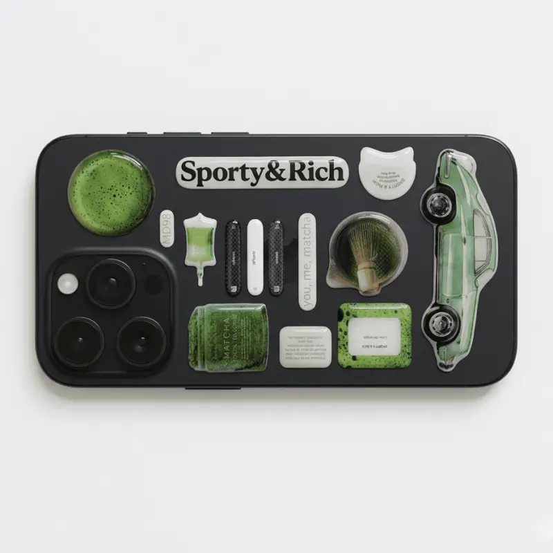 Aesthetic Matcha 3D sticker pack with matcha tea for Smartphones.