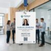 Паперовий корпоративний бейдж із персоналізацією, фото та QR-кодом